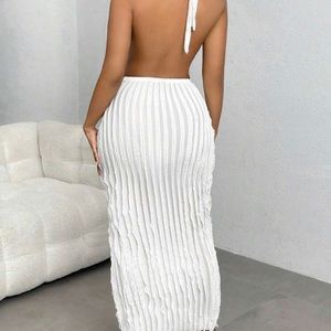 White backless dress